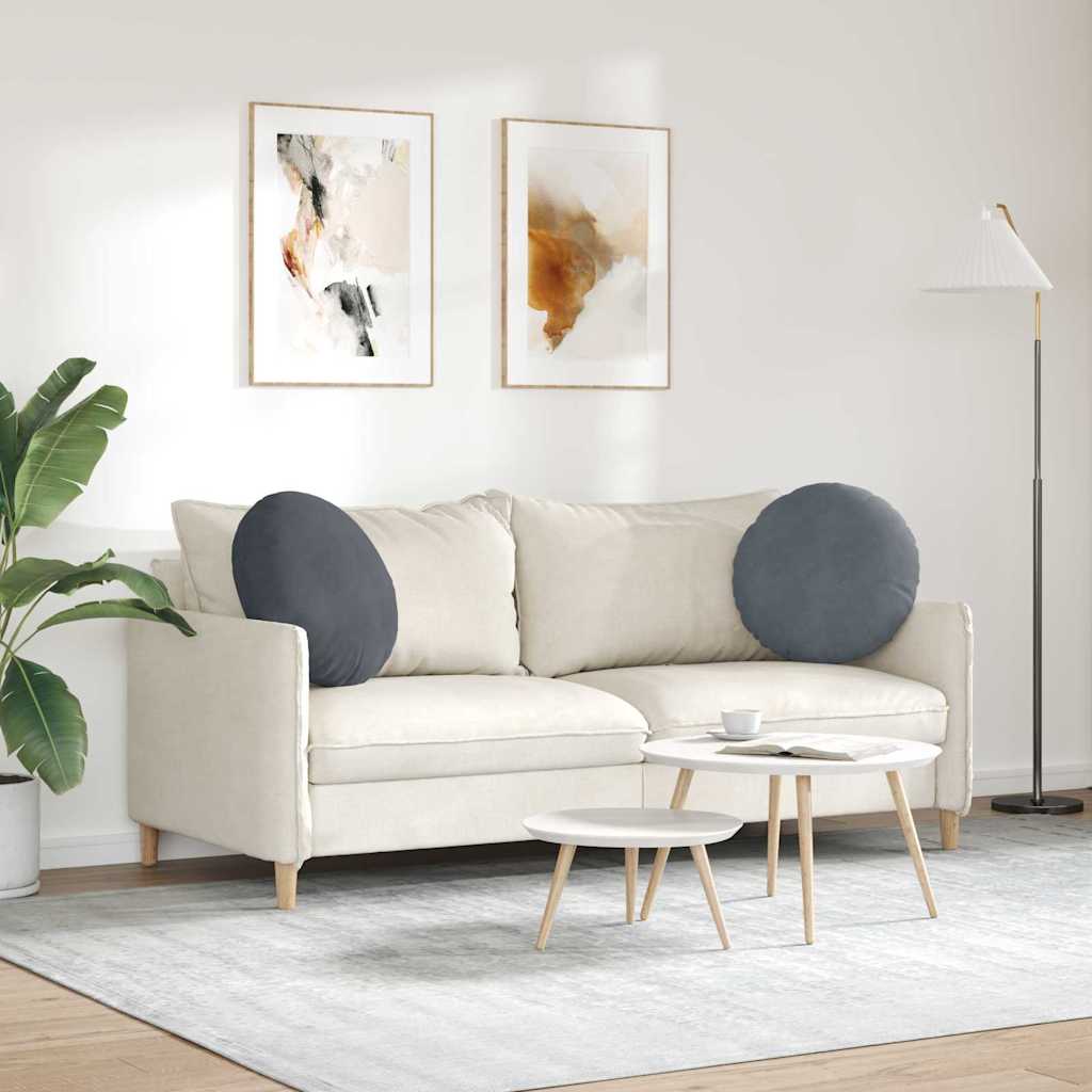 Sædepuder 2 pcs Mørkegrå Ø50 x 19 cm Fløjl
