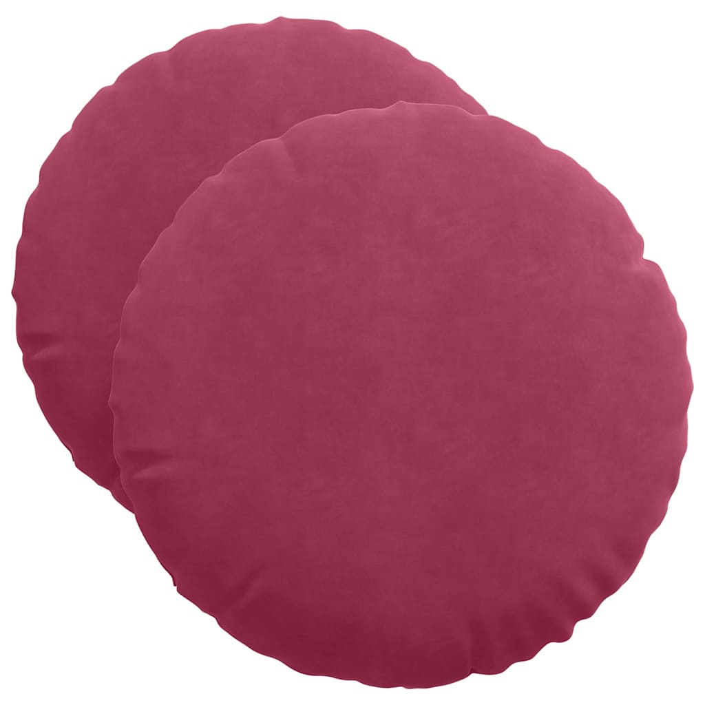 Sædepuder 2 pcs Vinrød Ø50 x 19 cm Fløjl