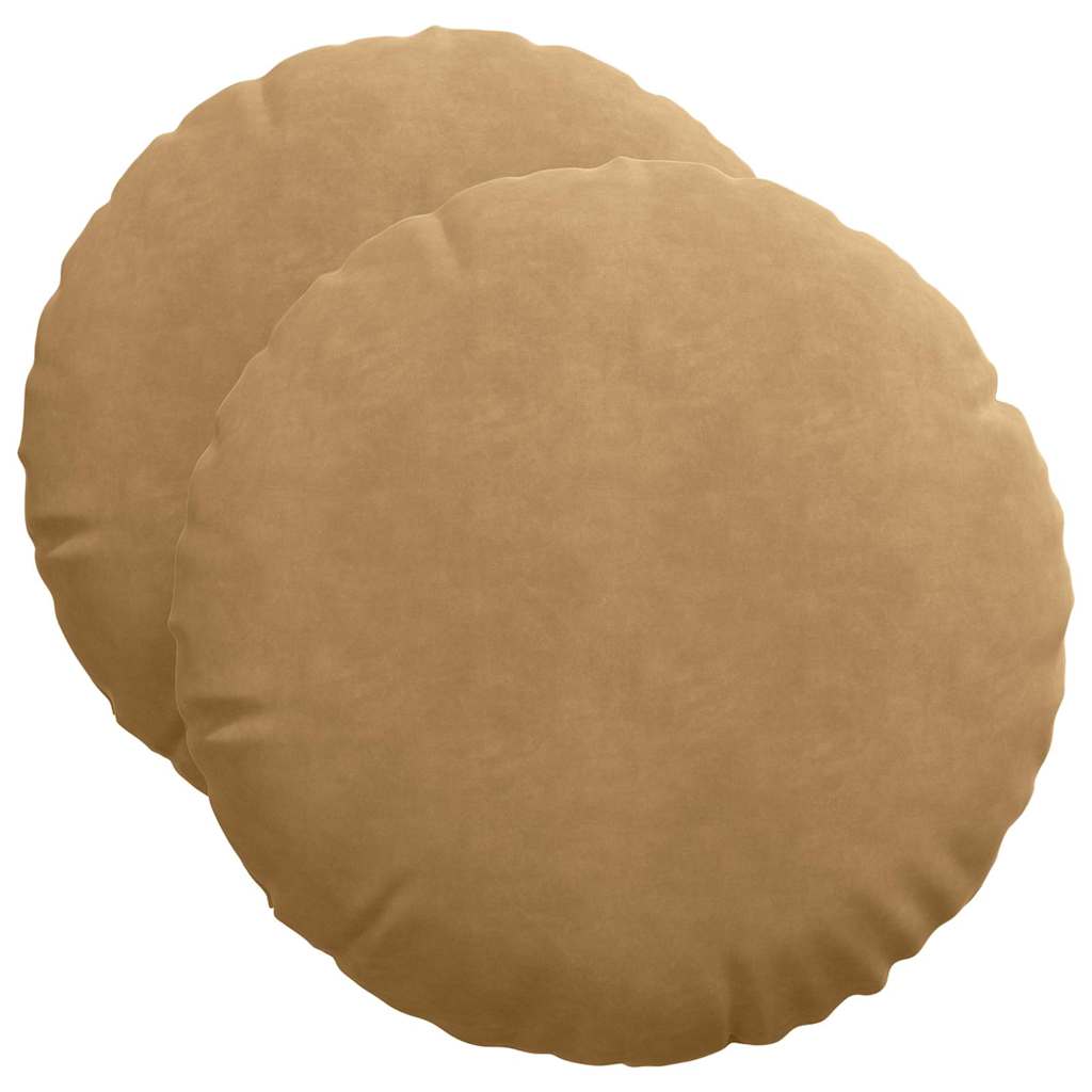 Sædepuder 2 pcs Brun Ø50 x 19 cm Fløjl