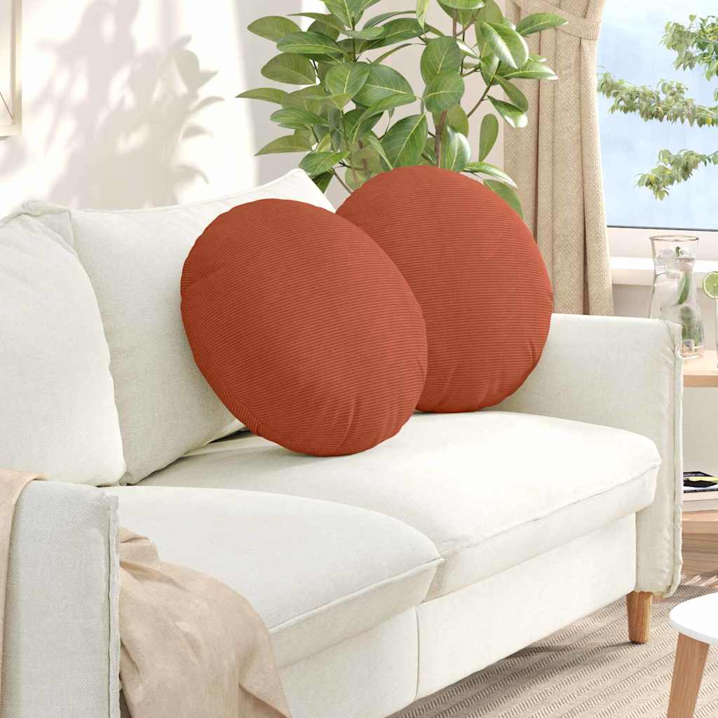 Sædepuder 2 pcs Rød orange Ø50 x 19 cm Velourstof
