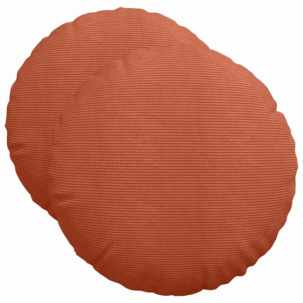Sædepuder 2 pcs Rød orange Ø50 x 19 cm Velourstof