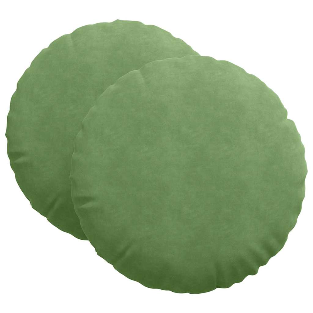 Sædepuder 2 pcs Lys grøn Ø60 x 21 cm Fløjl