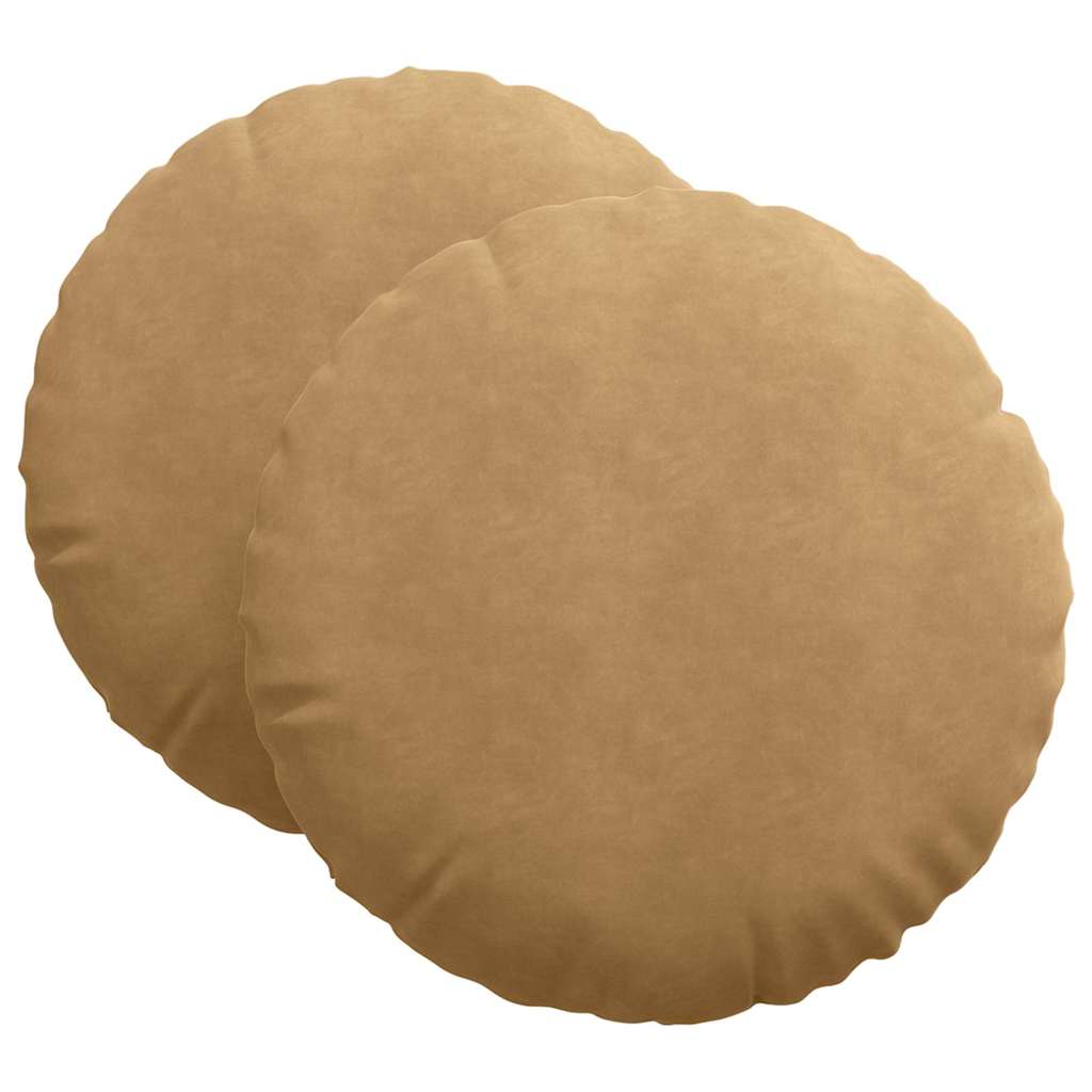Sædepuder 2 pcs Brun Ø60 x 21 cm Fløjl