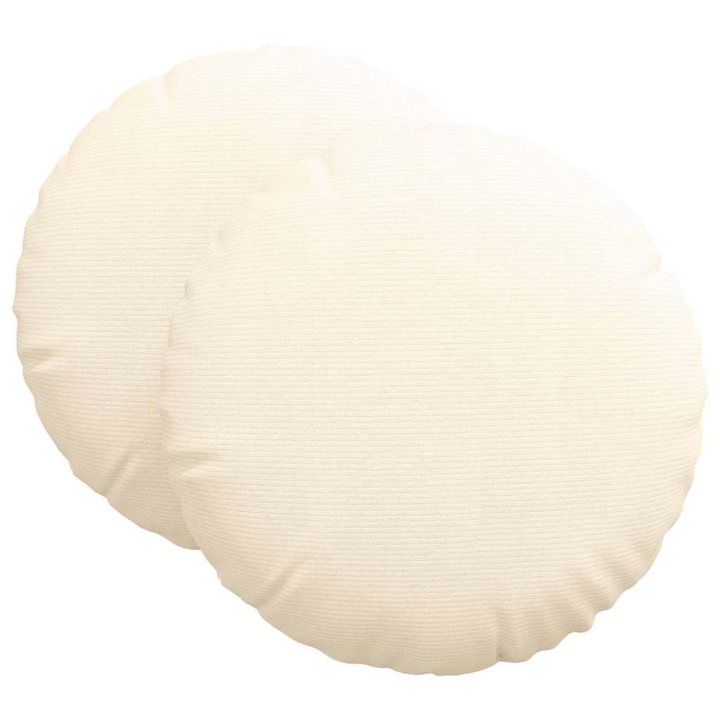 Sædepuder 2 pcs Creme Ø60 x 21 cm Velourstof