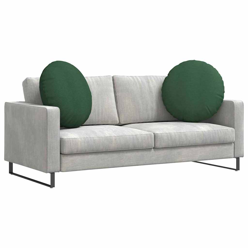 Sædepuder 2 pcs Mørkegrøn Ø60 x 21 cm Velourstof