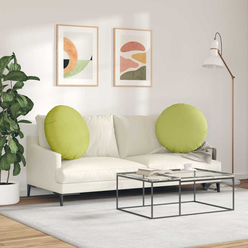 Sædepuder 2 pcs Lys grøn Ø80 x 29 cm Stof