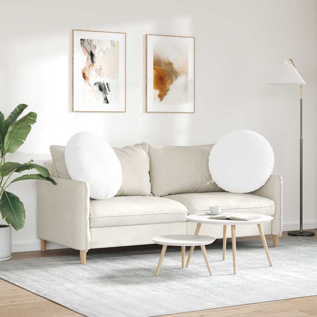 Sædepuder 2 pcs Hvid Ø80 x 29 cm Stof