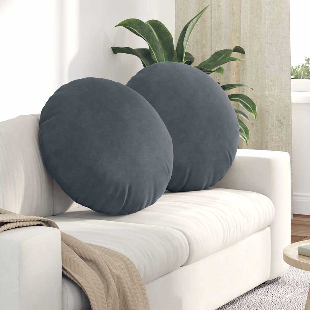 Sædepuder 2 pcs Mørkegrå Ø 40 x 13 cm Fløjl