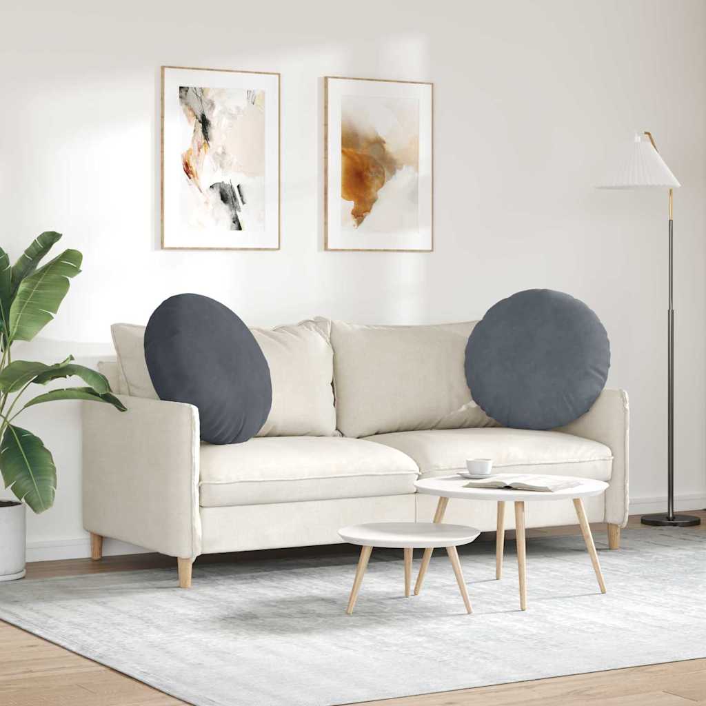Sædepuder 2 pcs Mørkegrå Ø 40 x 13 cm Fløjl