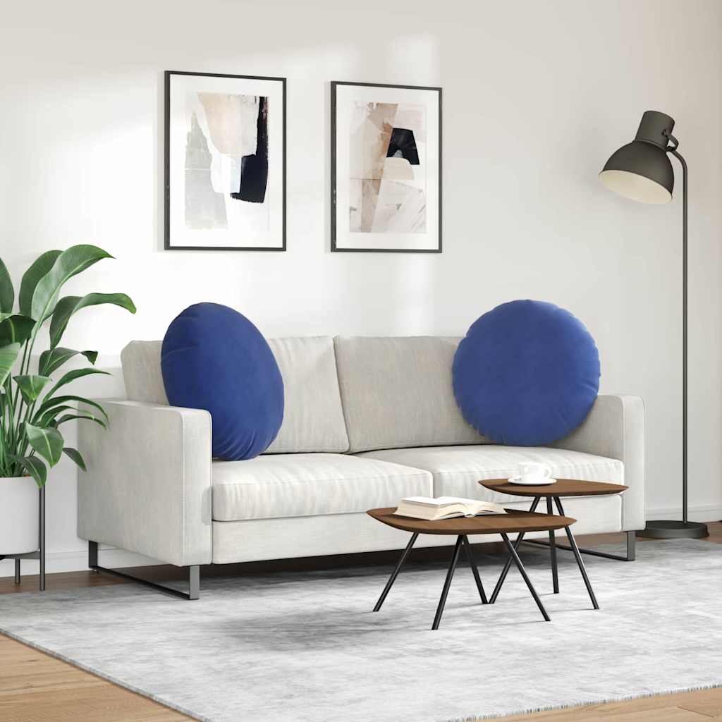 Sædepuder 2 pcs Politi blå Ø 40 x 13 cm Fløjl