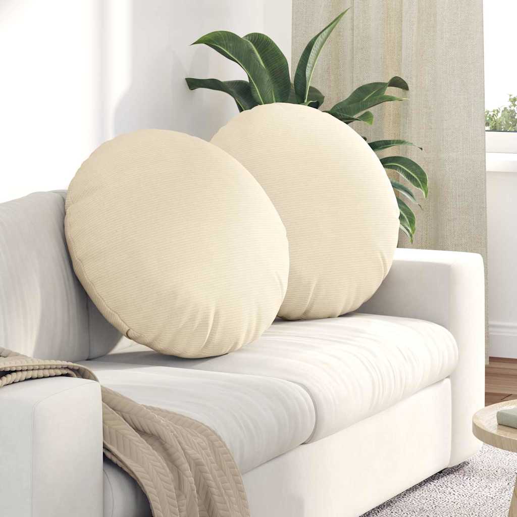 Sædepuder 2 pcs Creme Ø 80 cm Velourstof