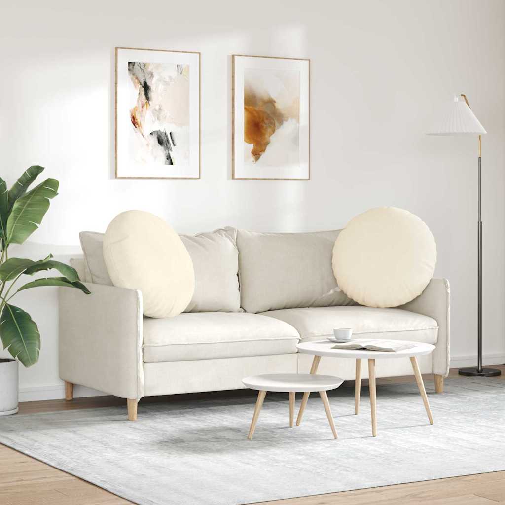 Sædepuder 2 pcs Creme Ø 80 cm Velourstof