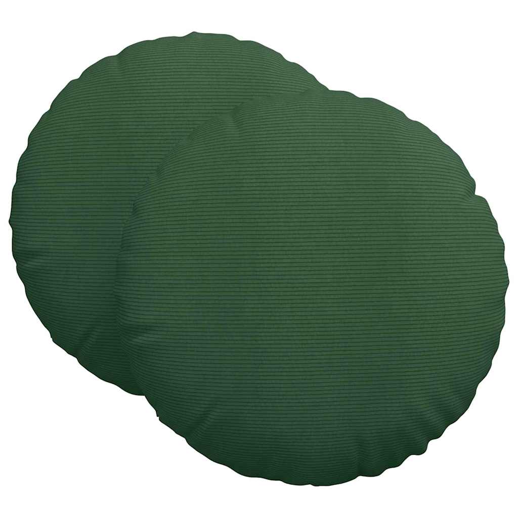 Sædepuder 2 pcs Mørkegrøn Ø 80 cm Velourstof