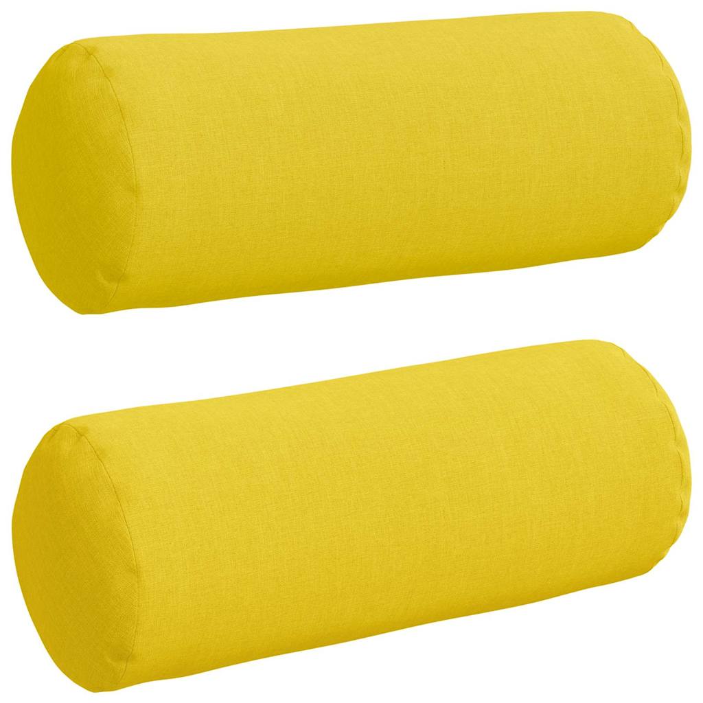 Bolsterpuder 2 pcs Lys Gul Ø 15 x 40 cm Stof