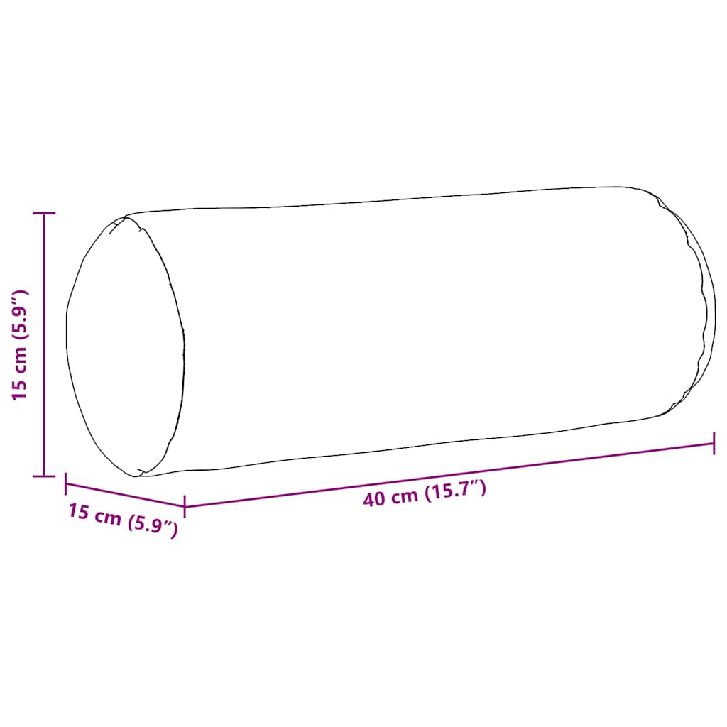 Bolsterpuder 2 pcs Creme Ø 15 x 40 cm Velourstof