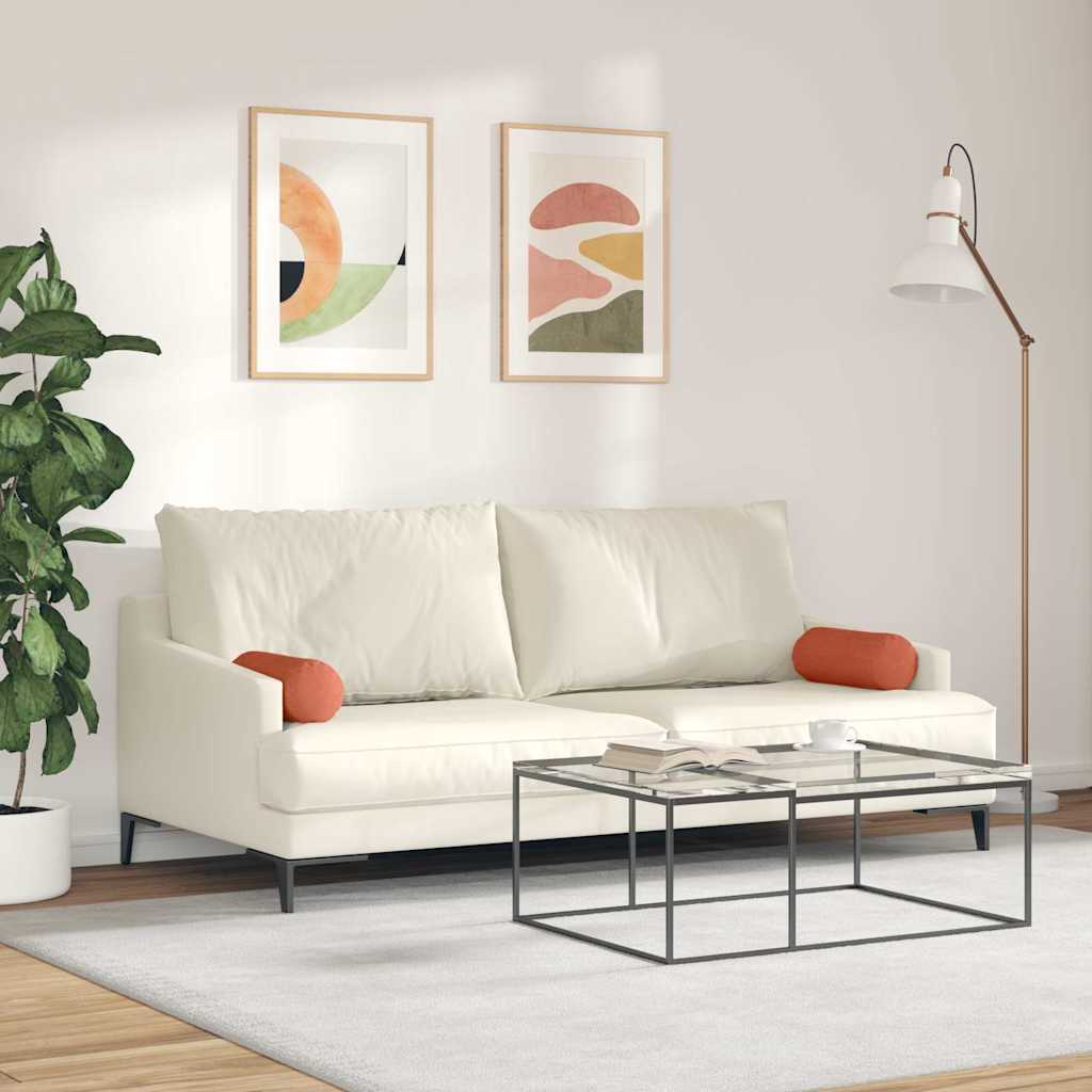 Bolsterpuder 2 pcs Rød orange Ø 15 x 40 cm Velourstof