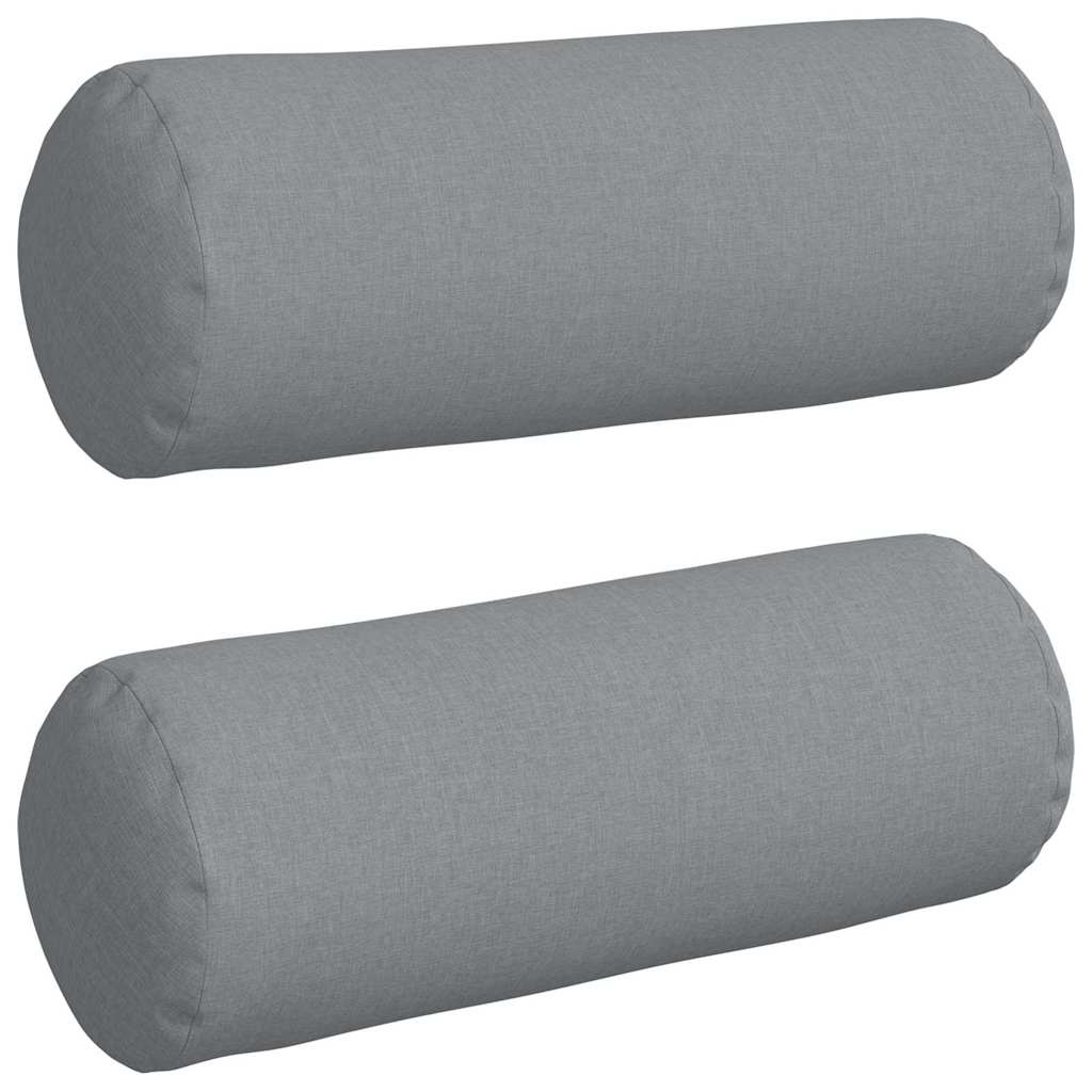 Bolsterpuder 2 pcs Lysegrå Ø 25 x 70 cm Stof