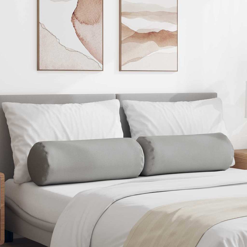 Bolsterpuder - 2 stk i skygrå stof Ø 25 × 70 cm