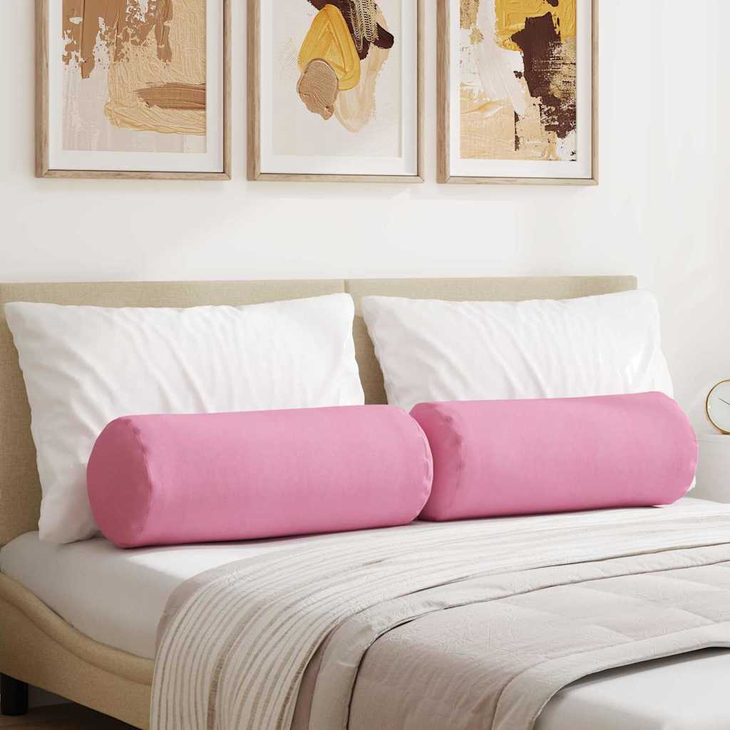 Bolsterpuder - 2 stk i lyserød, Ø 25 × 70 cm, stof