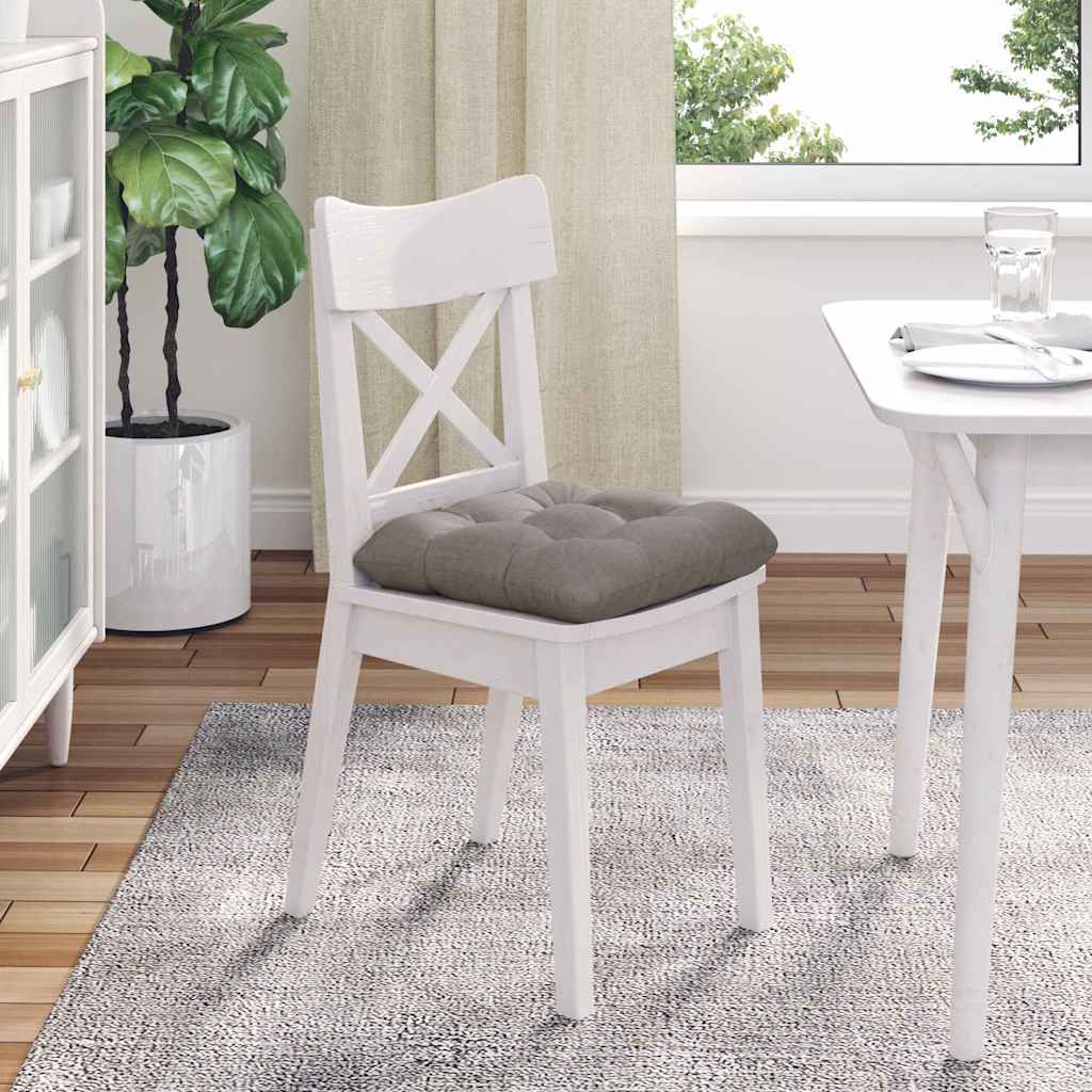 Sædepuder 4 pcs Gråbrun 40 x 40 x 12 cm Stof