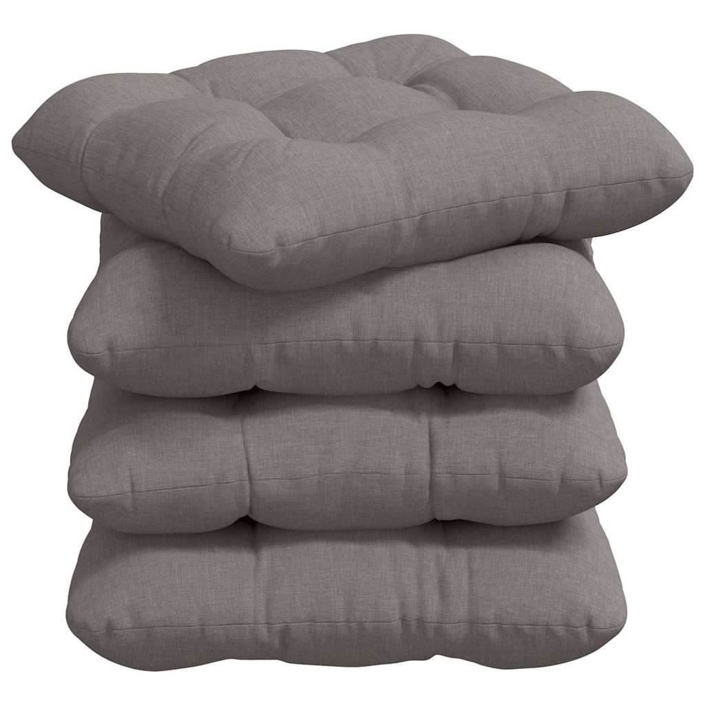 Sædepuder 4 pcs Gråbrun 40 x 40 x 12 cm Stof