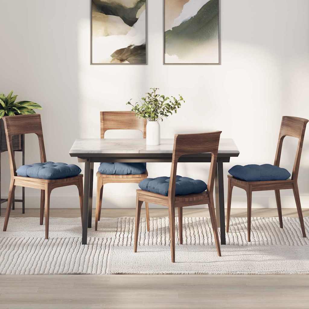 Sædepuder 4 pcs Blå 40 x 40 cm Velourstof