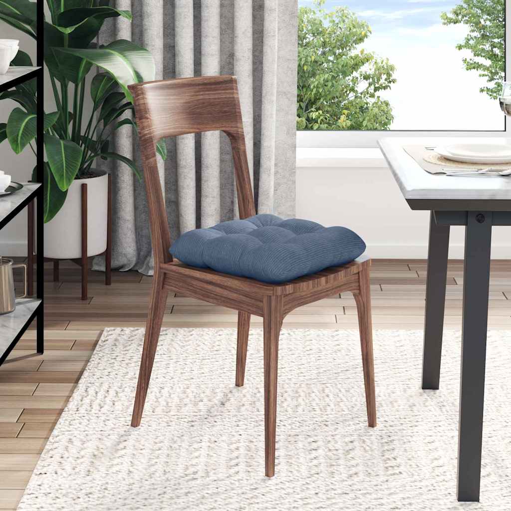 Sædepuder 4 pcs Blå 40 x 40 cm Velourstof