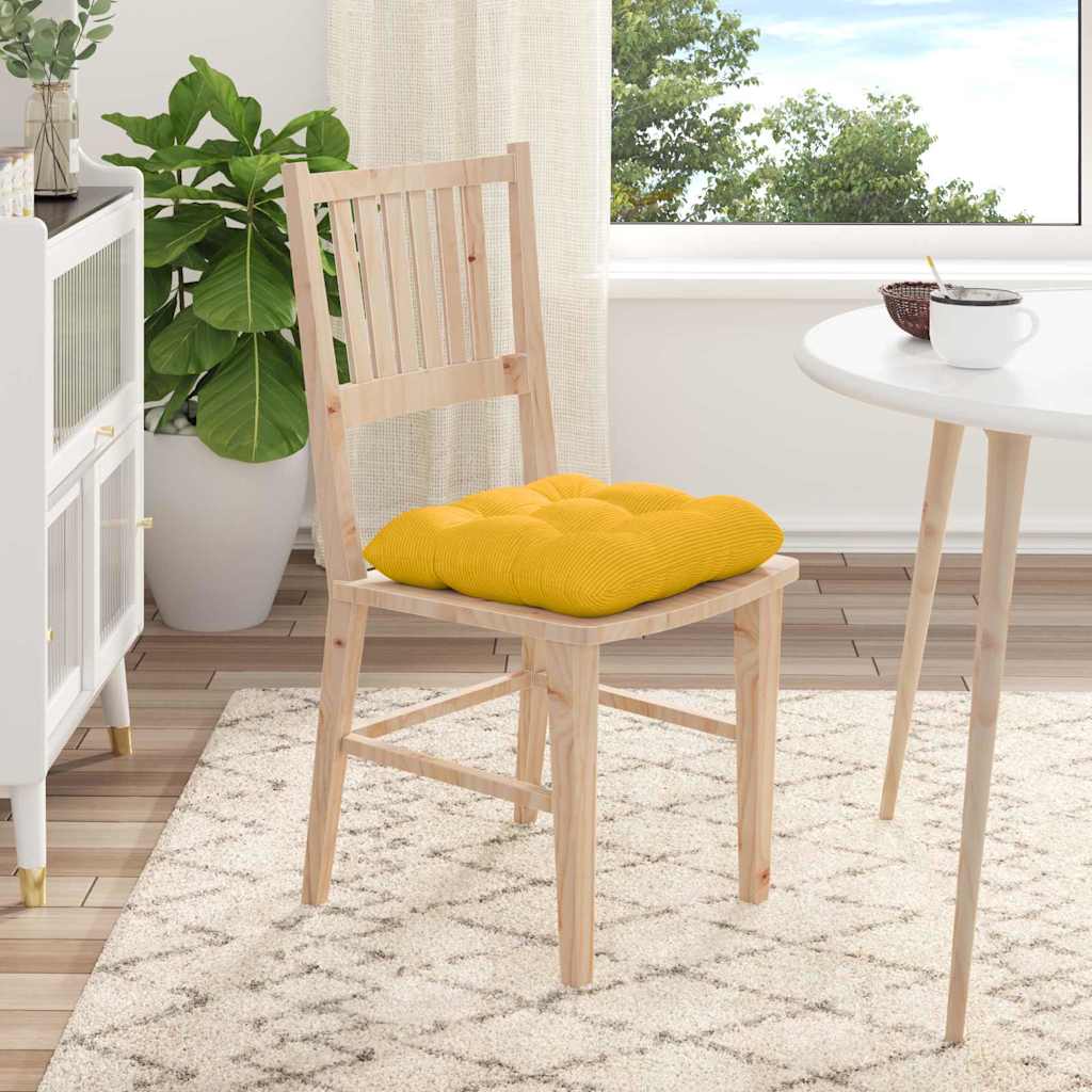 Sædepuder 4 pcs Lys Gul 40 x 40 cm Velourstof