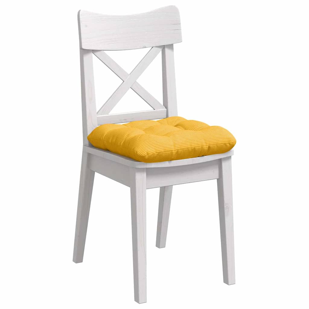 Sædepuder 4 pcs Lys Gul 40 x 40 cm Velourstof