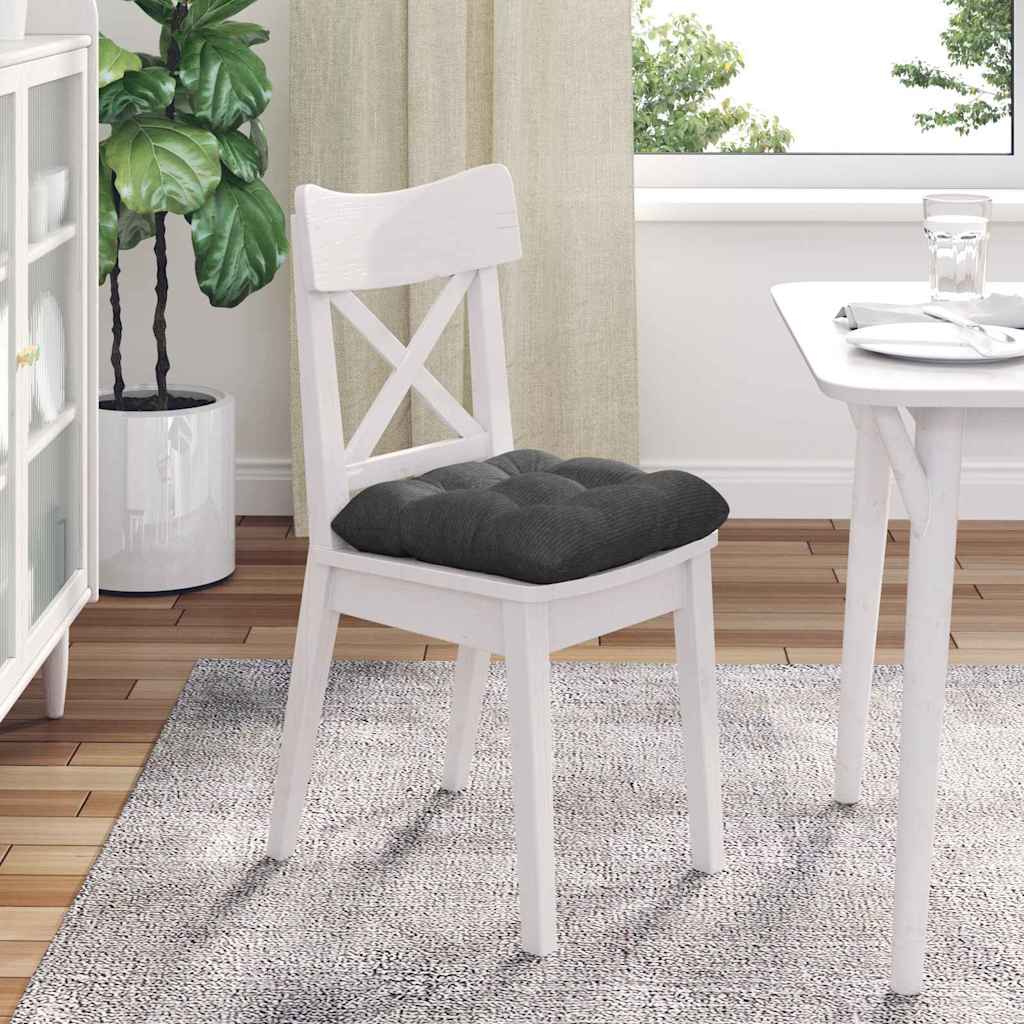 Sædepuder 4 pcs Mørkegrå 45 x 45 cm Velourstof