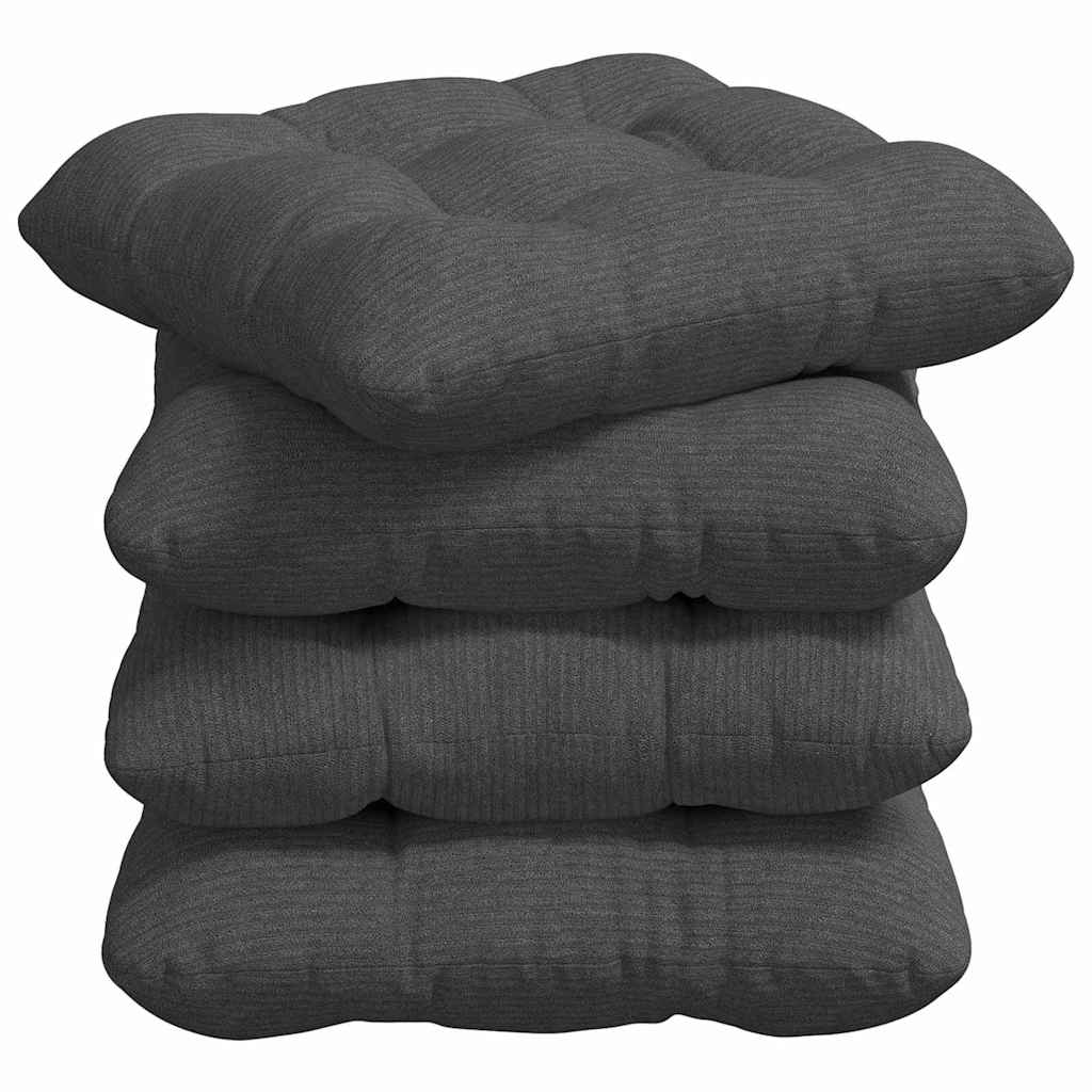 Sædepuder 4 pcs Mørkegrå 45 x 45 cm Velourstof