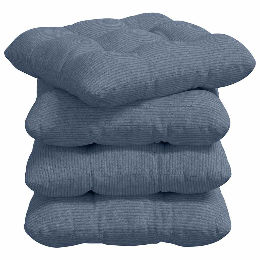 Sædepuder 4 pcs Blå 45 x 45 cm Velourstof