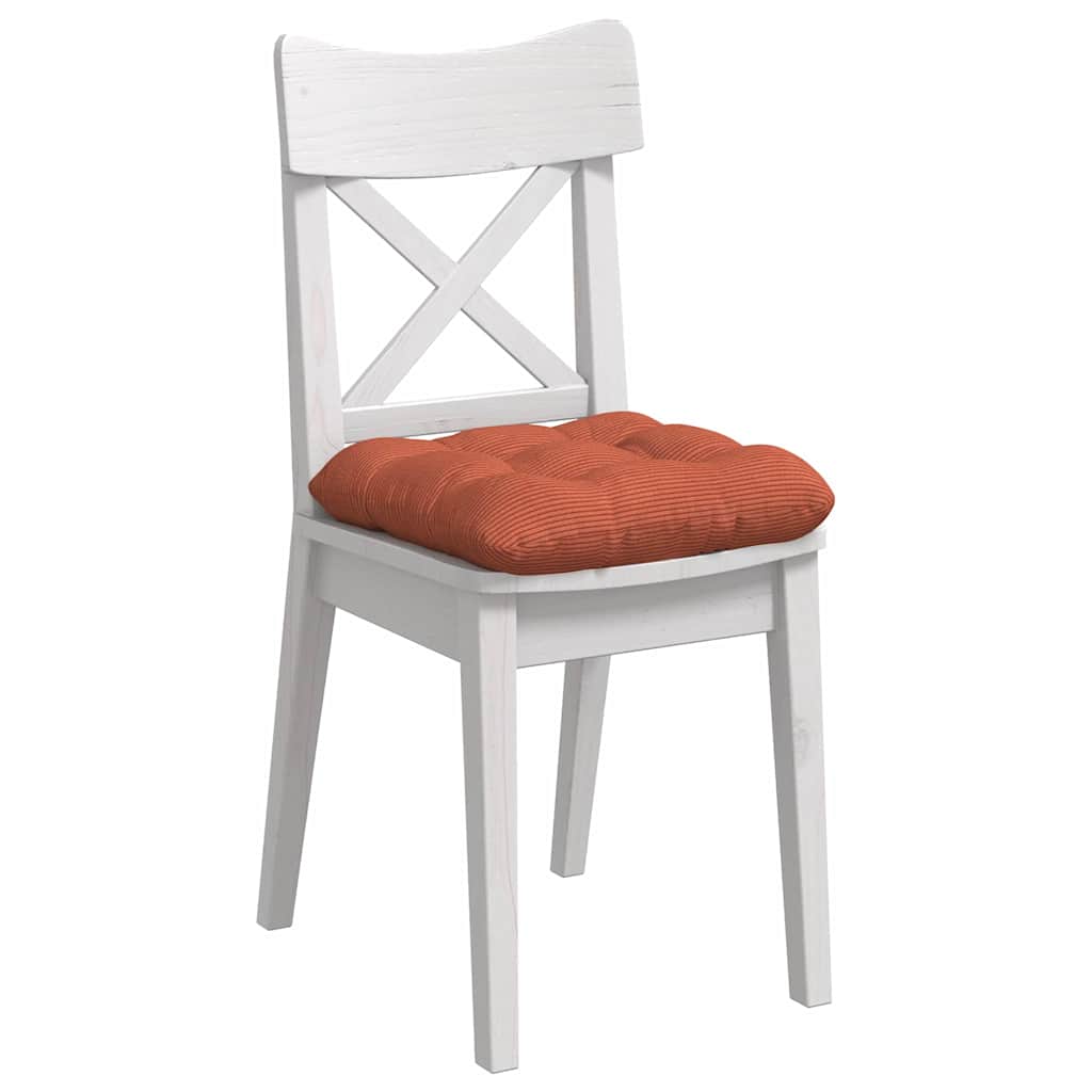 Sædepuder 4 pcs Rød orange 45 x 45 cm Velourstof