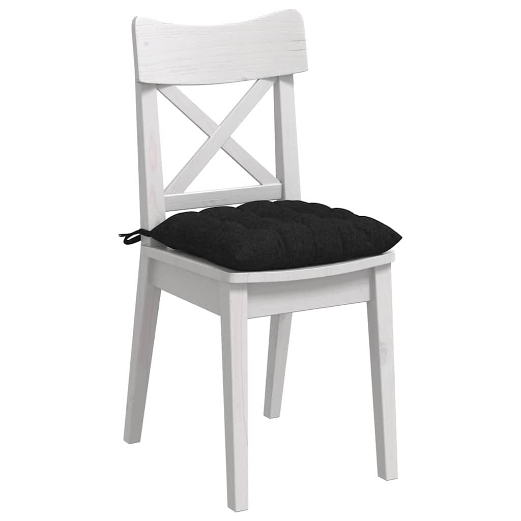 Sædepuder 4 pcs Sort 40 x 40 x 6 cm Stof