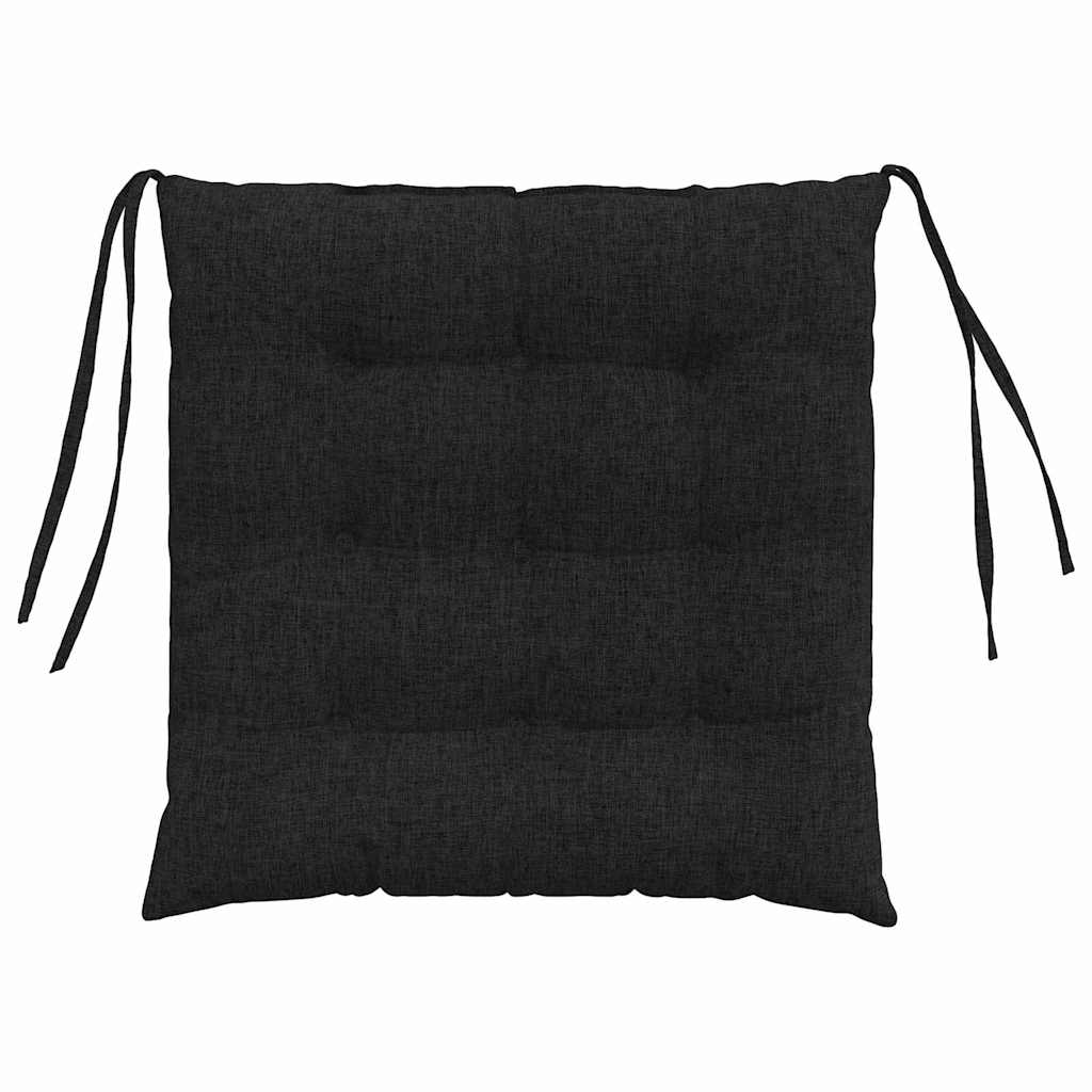 Sædepuder 4 pcs Sort 40 x 40 x 6 cm Stof