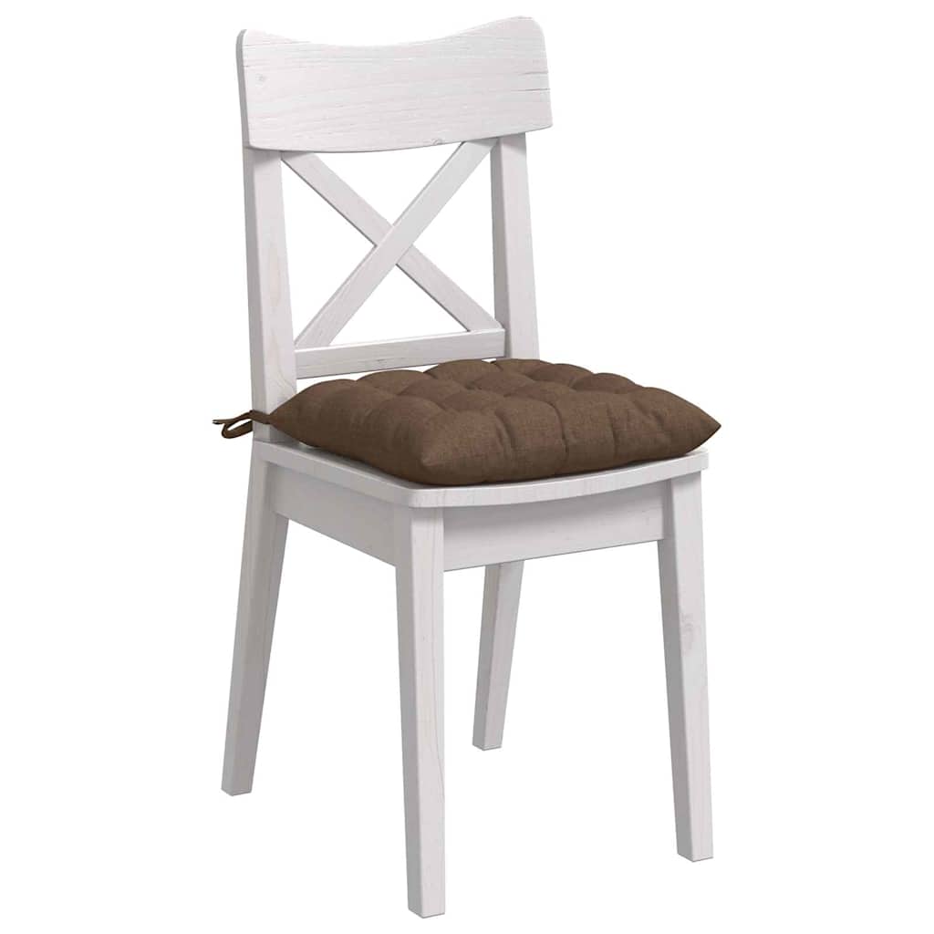 Sædepuder 4 pcs Brun 40 x 40 x 6 cm Stof