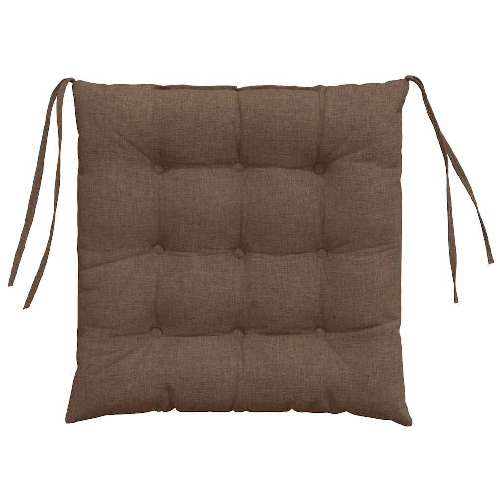 Sædepuder 4 pcs Brun 40 x 40 x 6 cm Stof