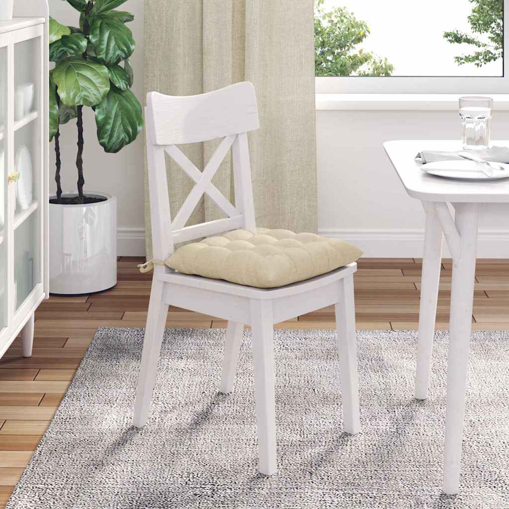 Sædepuder 4 pcs Creme 40 x 40 x 6 cm Stof