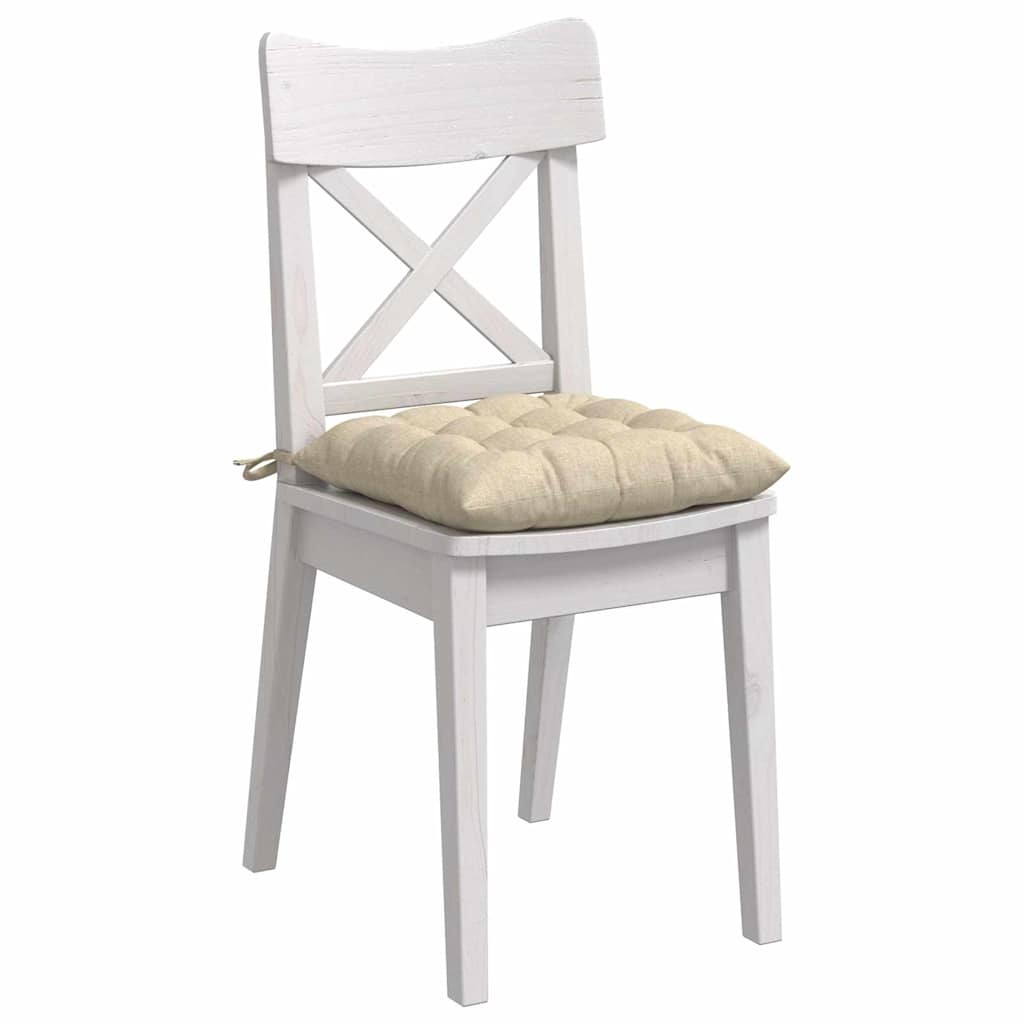 Sædepuder 4 pcs Creme 40 x 40 x 6 cm Stof