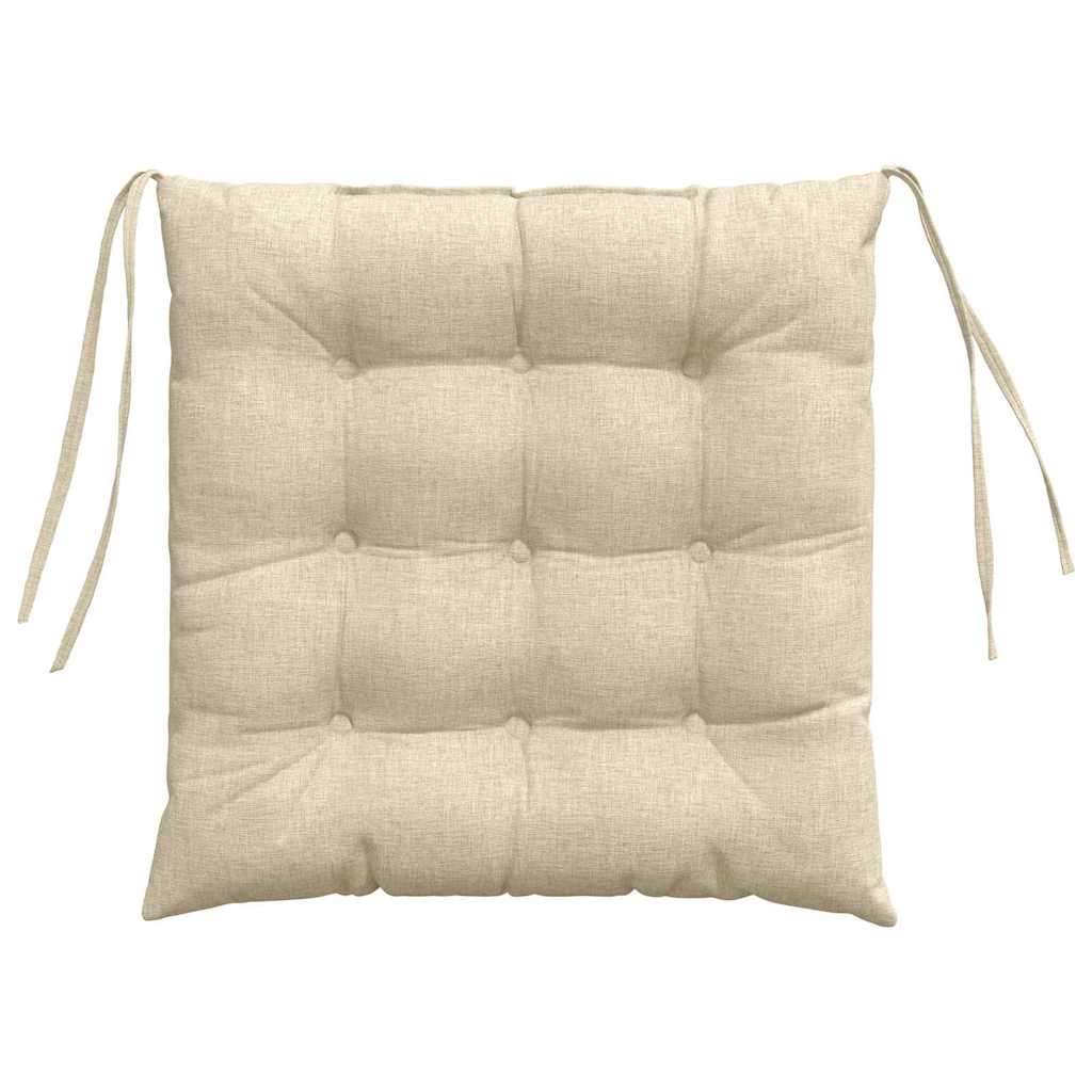 Sædepuder 4 pcs Creme 40 x 40 x 6 cm Stof