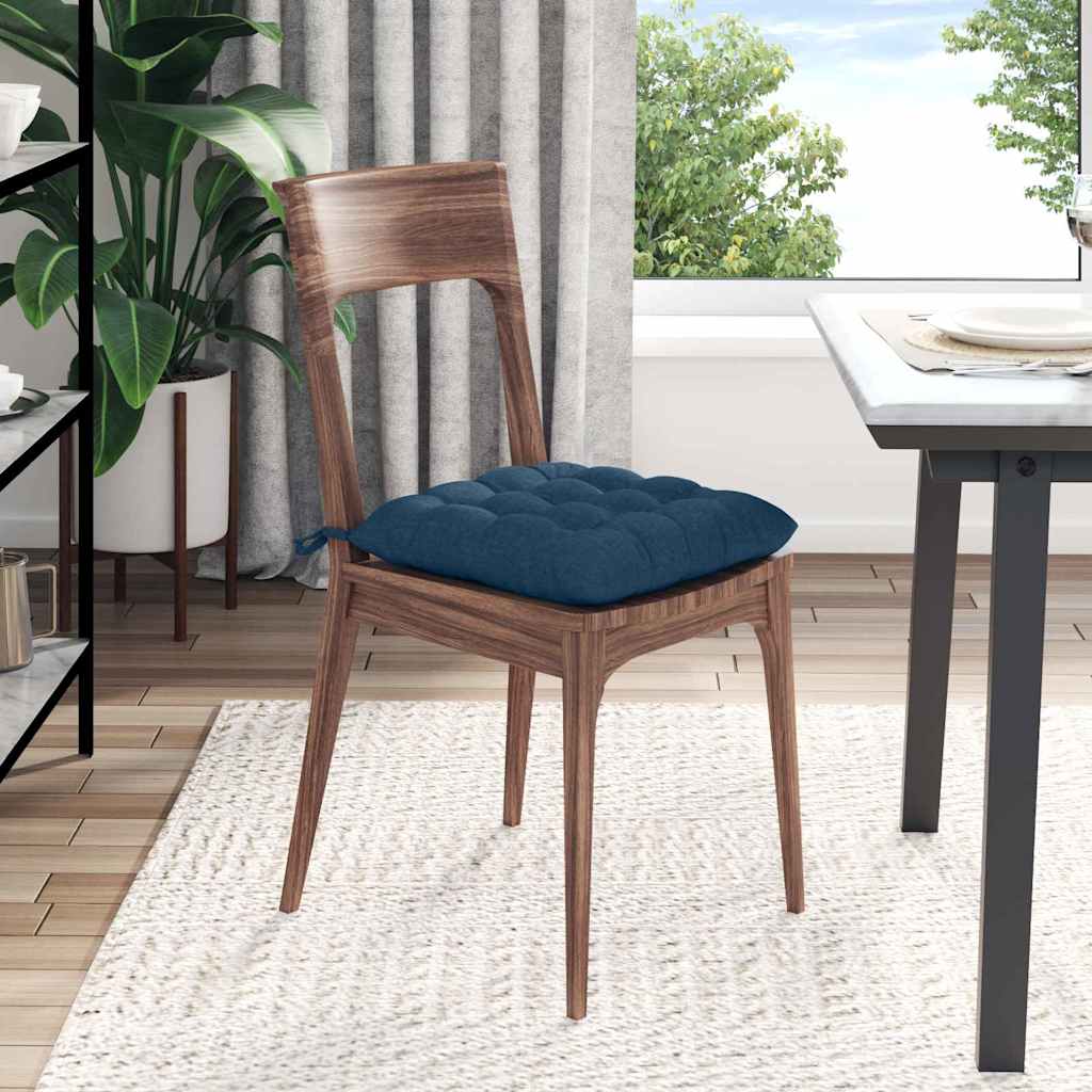 Sædepuder 4 pcs Blå 40 x 40 x 6 cm Stof
