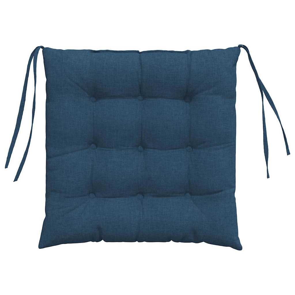 Sædepuder 4 pcs Blå 40 x 40 x 6 cm Stof