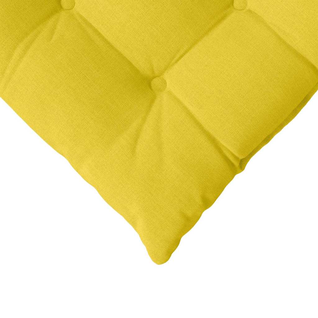 Sædepuder 4 pcs Lys Gul 40 x 40 x 6 cm Stof