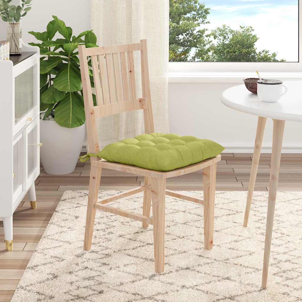 Sædepuder 4 pcs Lys grøn 40 x 40 x 6 cm Stof