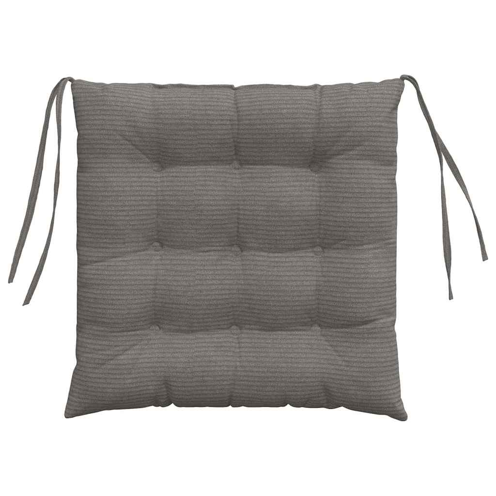 Sædepuder 4 pcs Lysegrå 40 x 40 x 6 cm Velourstof