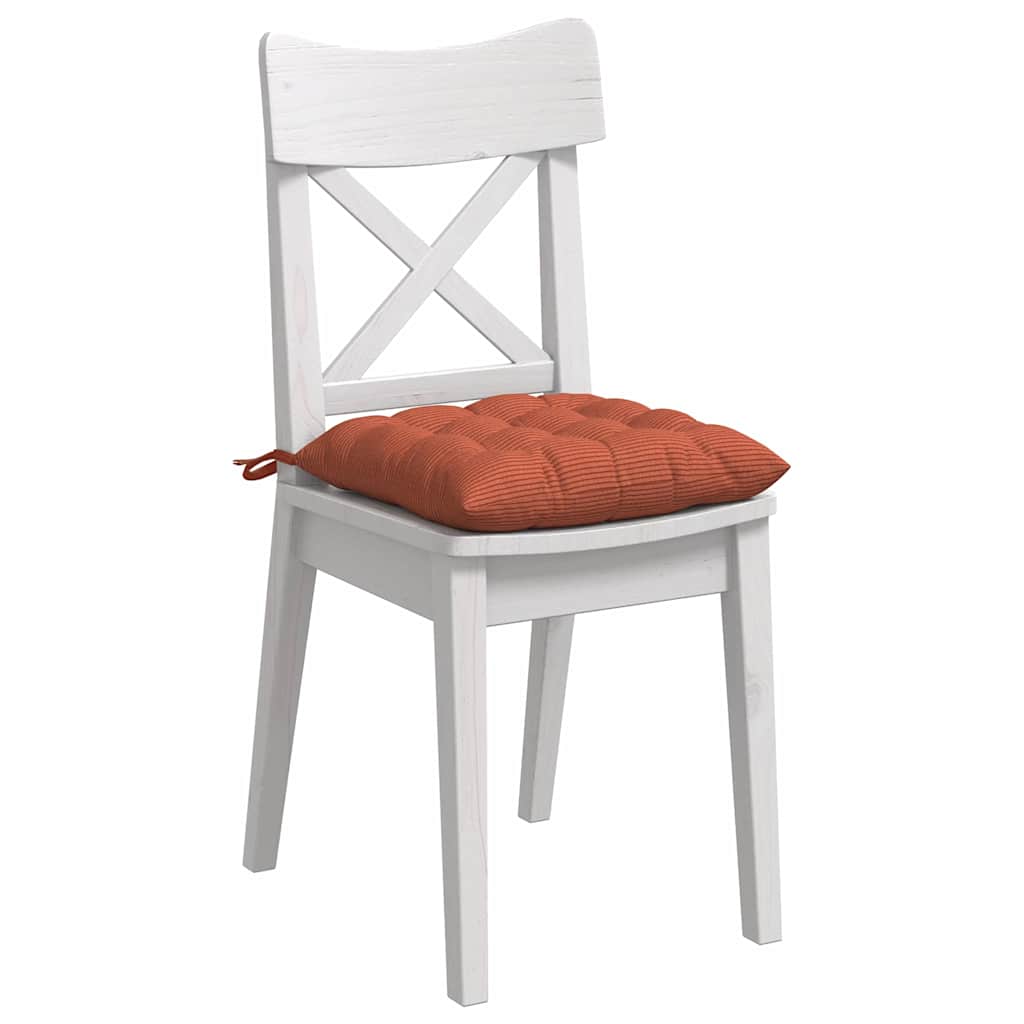 Sædepuder 4 pcs Rød orange 40 x 40 x 6 cm Velourstof