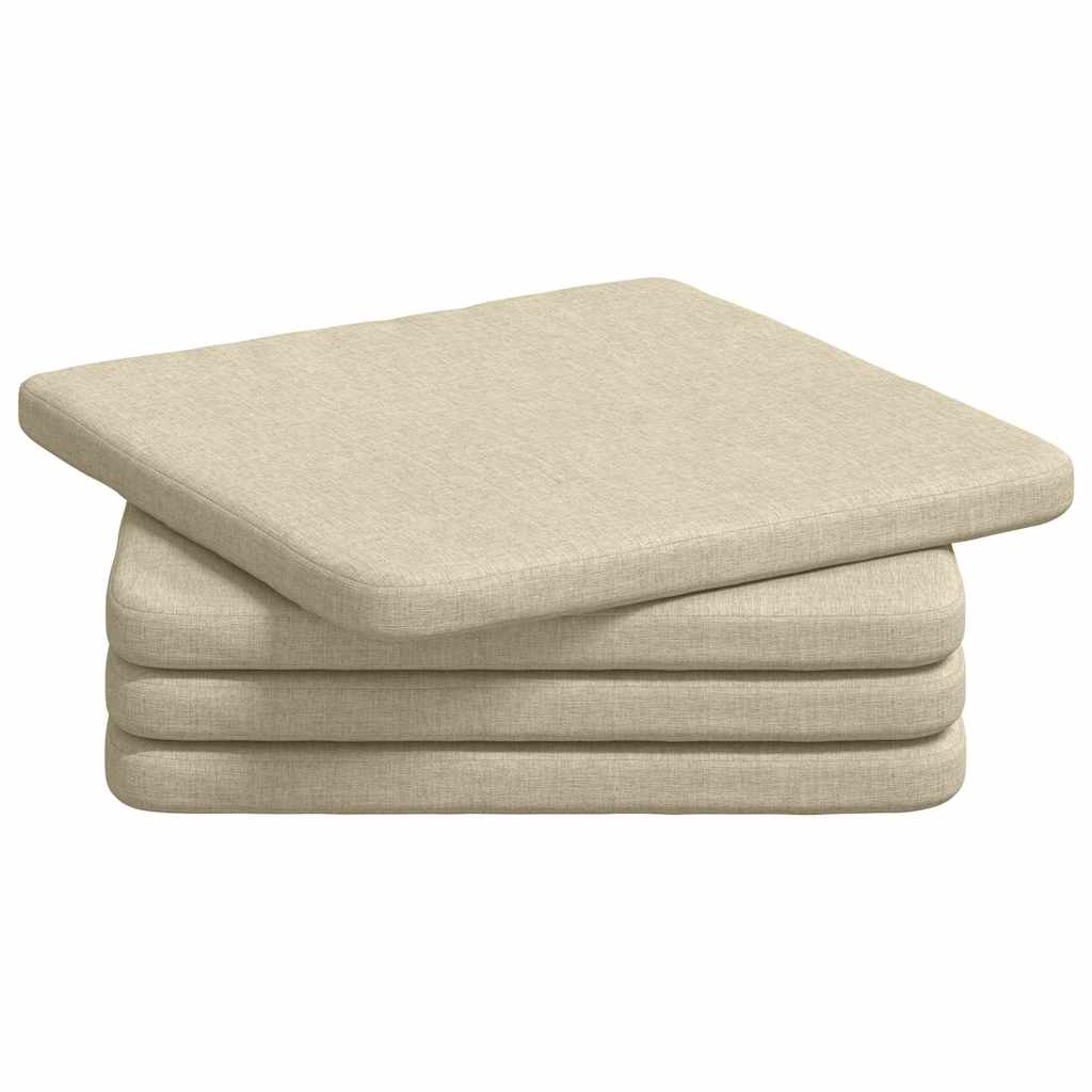 Sædepuder 4 pcs Creme 40 x 40 x 3 cm Stof