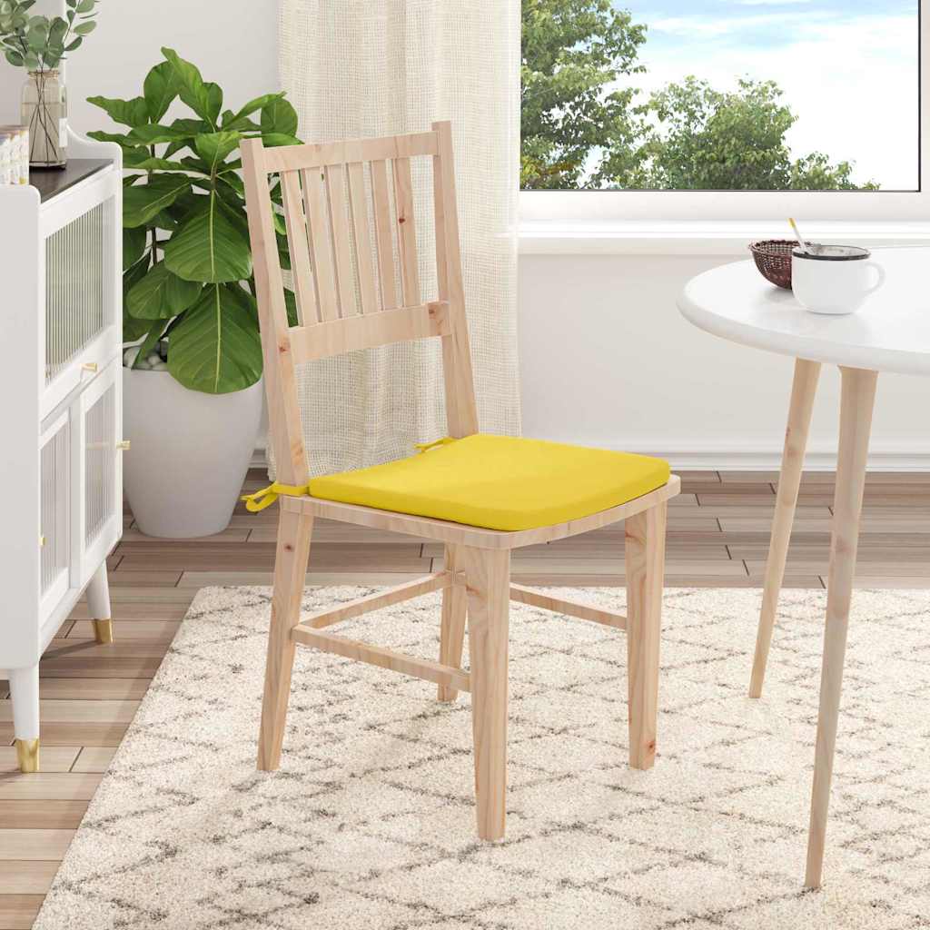 Sædepuder 4 pcs Lys Gul 40 x 40 x 3 cm Stof