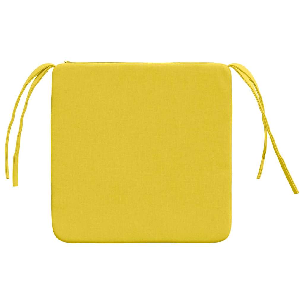 Sædepuder 4 pcs Lys Gul 40 x 40 x 3 cm Stof