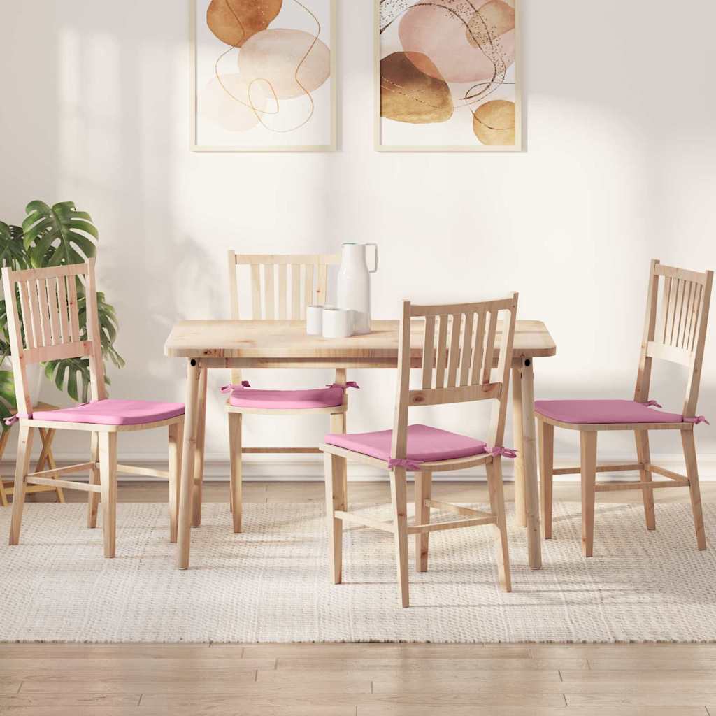 Sædepuder 4 pcs Lyserød 40 x 40 x 3 cm Stof